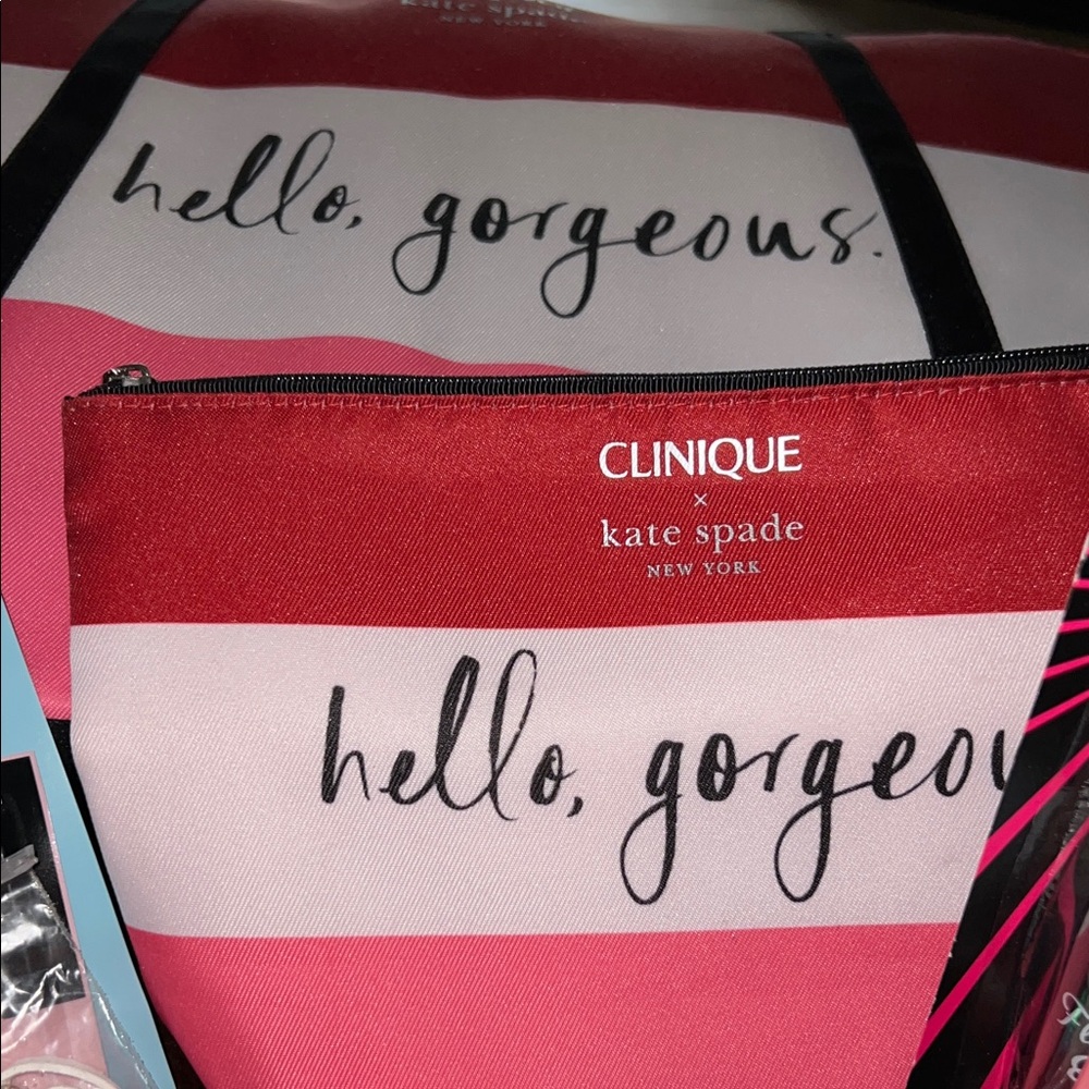Clinique x Kate Spade Red and White Tote Set - Picture 2 of 9